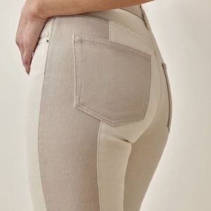 Reformation Jeans Cynthia Tonal Reworked High Rise Straight